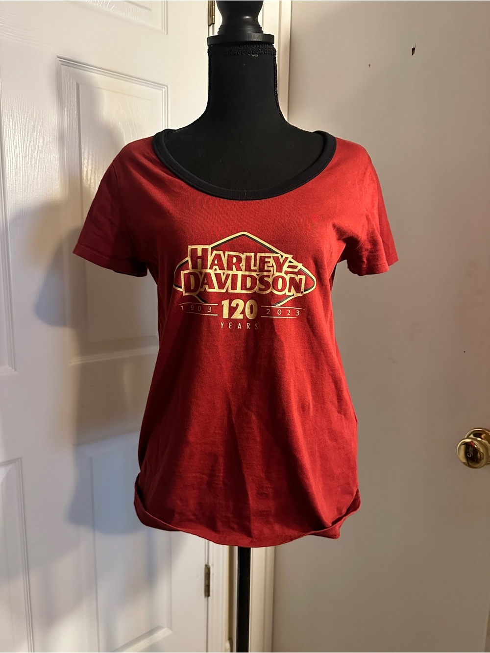 Harley-Davidson Women's Crimson Short Sleeve 120 Years Graphic Tee